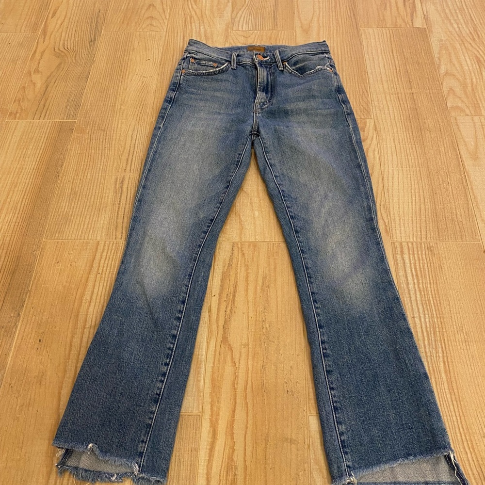 MOTHER Women's Ankle-Cropped Jeans in Blue Denim